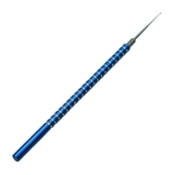 Kuglen Push Pull Iris Hook IOL Lens Manipulator, Titanium, Straight Shaft, 0.5mm x 0.25mm ( H ) Shaped Tip, Round Grooved Handle, Overall Length 4-5/8" (117mm) 